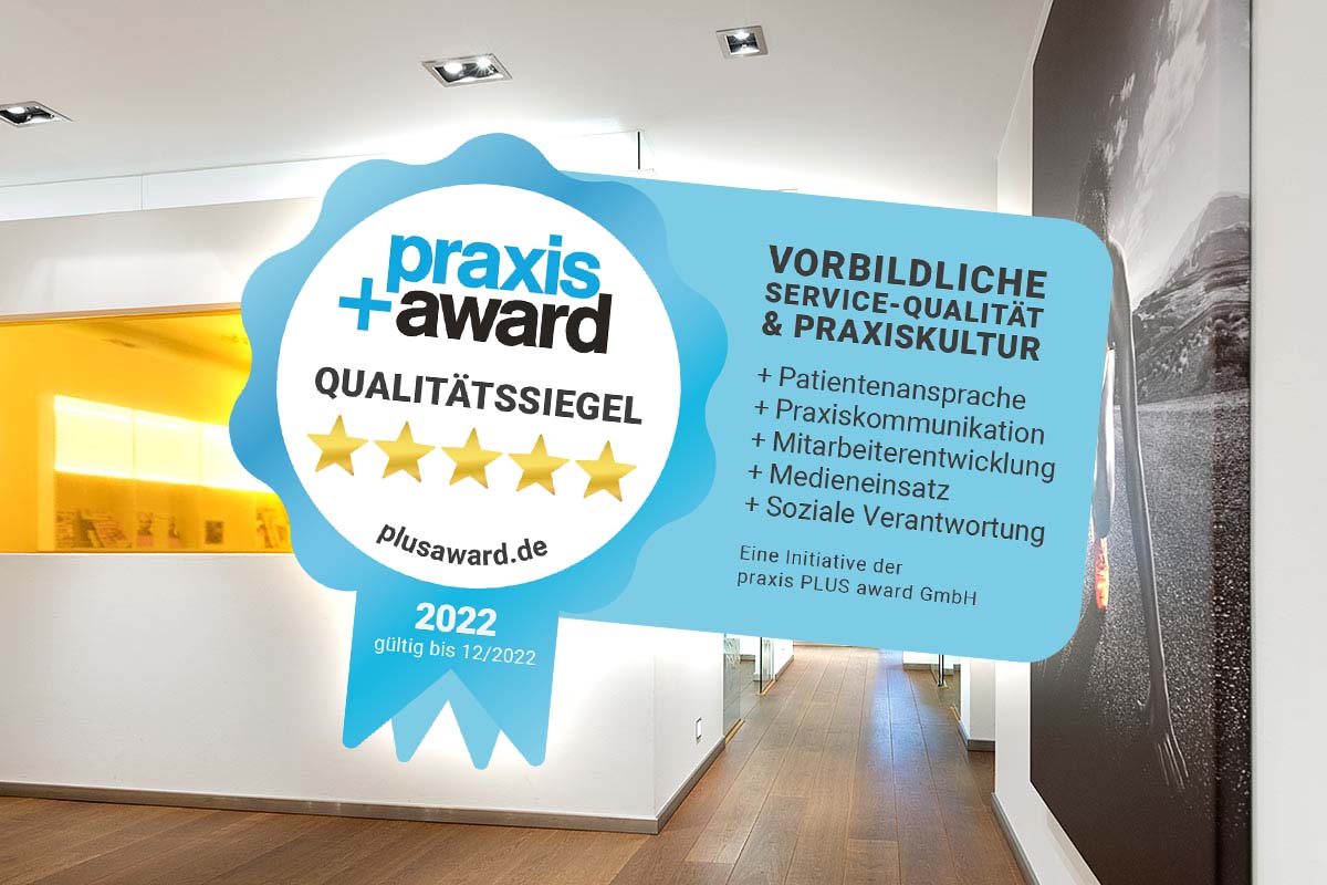2022 - 5 sterne - praxis+ award service qualität und praxiskultur